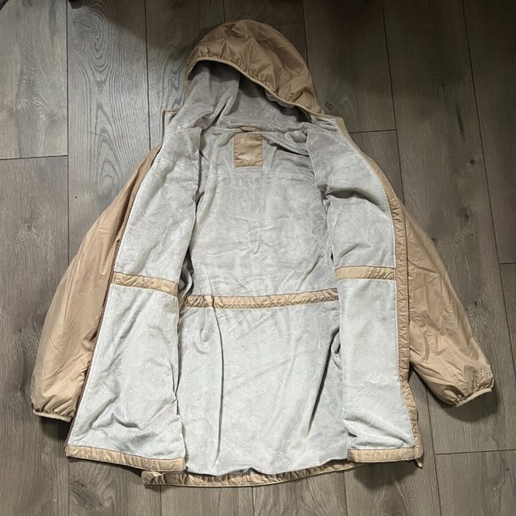 LL Bean Insulated Hooded Tan Jacket Size Large Regular - Picture 4 of 7